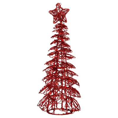 Glitter Tree Table Piece - 30cm, Red