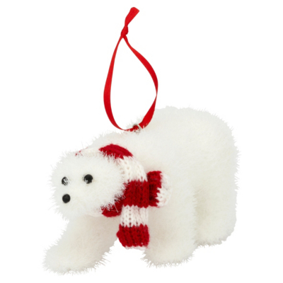 Polar Bear Ornament, Red