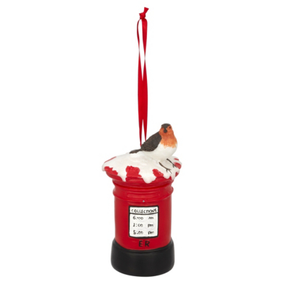 Red Postbox Hanging Tree Ornament, Red