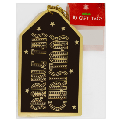 ASDA Gold Showbiz Gift Tags - 10 pack, Gold