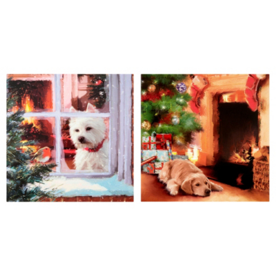 ASDA Glitter Dog Christmas Cards - 15 pack, Red