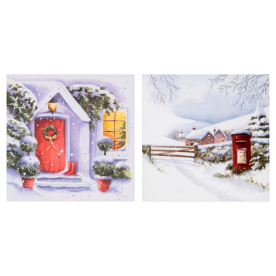 ASDA Postbox Christmas Cards - 15 pack, Red