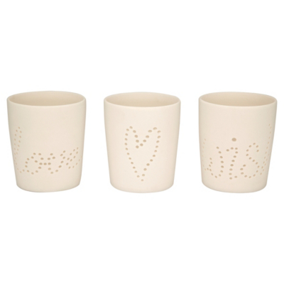 ASDA Word Tea light Holders - Cream, Cream