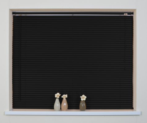 Homestyle Black PVC Venetian Blinds 25mm Dia - 180x150cm,