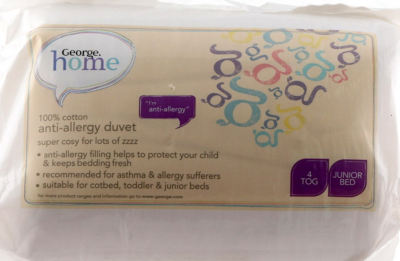 Home Anti Allergy 4.5 Tog Filled Duvet Cotbed Baby Bedding at ASDA