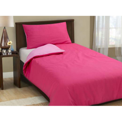 Pink Plain Dye Duvet Cover - Single, Pink