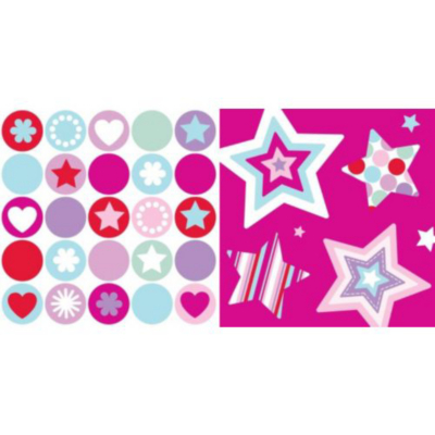 Stars And Heart - Set of 2 Pink, Pink 000634