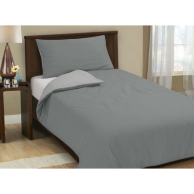 Grey Reversible Duvet Cover Set - Single