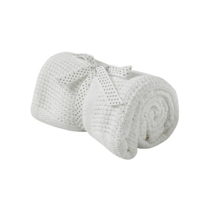 Cotton Cellular Baby Blanket White