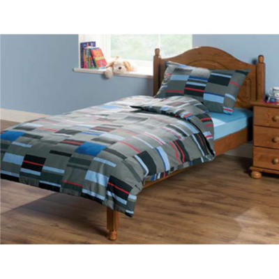 ASDA Colour Block Check Single Duvet Cover Set