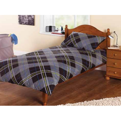 Your Zone Yourzone Black and Grey Plaid Duvet Cover