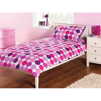 Your Zone Yourzone Pink Purple Dots Single Duvet Cover