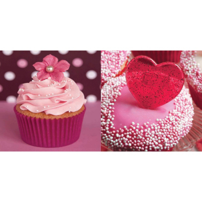 Pink Cupcakes Set of 2 Canvas Wall Art, Pink