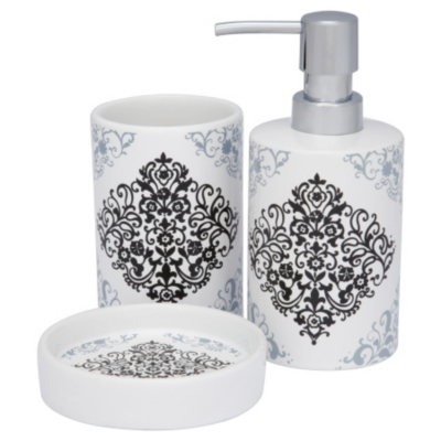 ASDA Damask Soap Dish - Grey, Grey EB207HAN