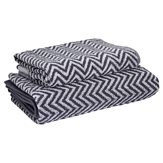 George Home Towel Range - Zig Zag Texture Charcoal | Towels & Bath Mats | ASDA direct