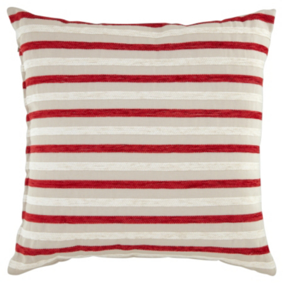 ASDA Chenille Stripe Cushion - Red, Red