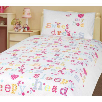 Vintage Text Duvet Cover - Single, Multi