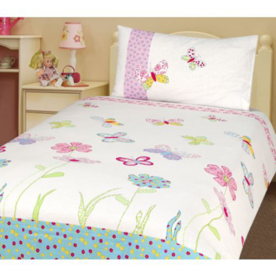 Butterfly Flowers Duvet Cover - Single,