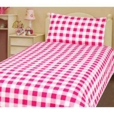 ASDA Pink Check Single Duvet Cover - Single,