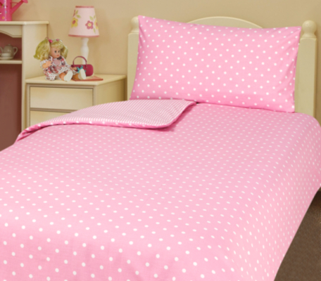 ASDA Pink Polka Dot Duvet Cover, Pink