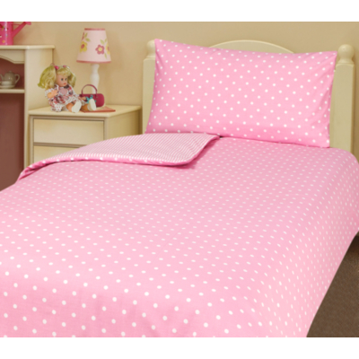 ASDA Pink Polka Dot Duvet Cover - Single, Pink