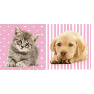 Cute Animals Wallart - Set of 2 Pink, Pink