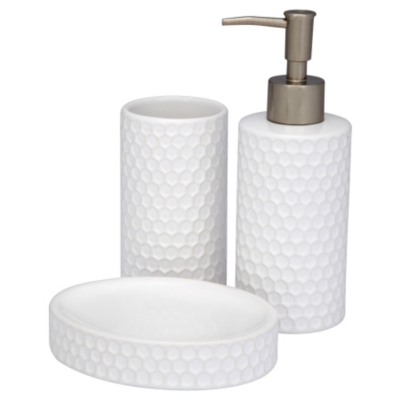 ASDA Soap Dish - White Honecomb, Cream EB212HAN