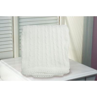 Kids Line White Chenille Blanket