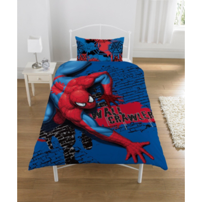 Spiderman Wall Crawler Single Duvet Cover Set,