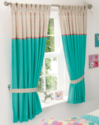 ASDA Whimsical Curtains - 54 x 66ins, Aqua