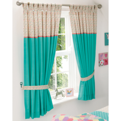 Whimsical Curtains - 54 x 66ins, Aqua