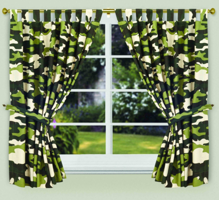 ASDA Camo Curtains - 54 x 66ins, Green YUNDVCAMO