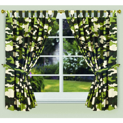 Camo Curtains - 54 x 66ins, Green YUNDVCAMO