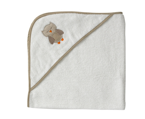 Little Angels Woodland Hooded Towel, Natural and