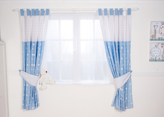Red Kite Tab Top Curtains Hello Ernest Blue,