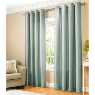 ASDA Duck Egg Textured Faux Silk Eyelet Curtains - Fully Lined - Various Sizes