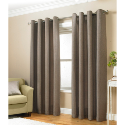 Textured Weave Eyelet Curtains - Fully