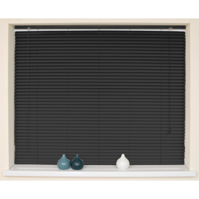 Homestyle Black PVC Venetian Blinds 25mm Dia - 120x150cm,