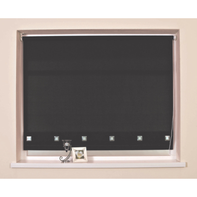 Homestyle Black Square Eyelet Roller Blind - 60x160, Black