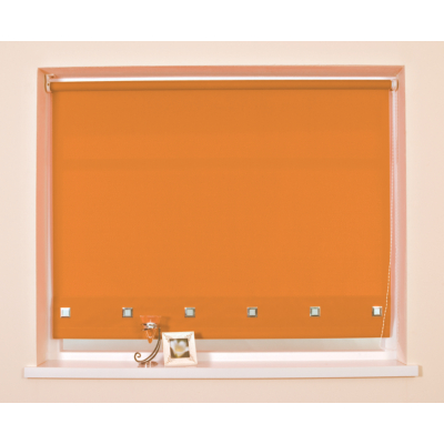 Burnt Orange Square Eyelet Roller Blind -