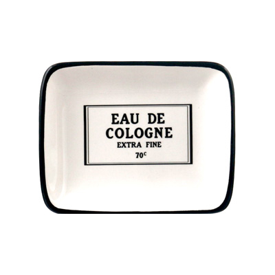 ASDA Eau De Cologne Soap Dish, Cream and Black