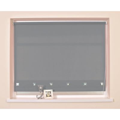 Grey Square Eyelet Roller Blind - 60x160cm, Grey