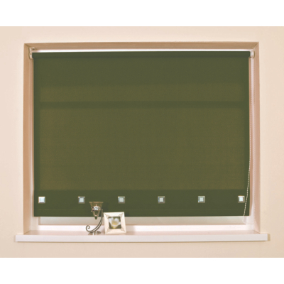 Homestyle Moss Green Square Eyelet Roller Blind -