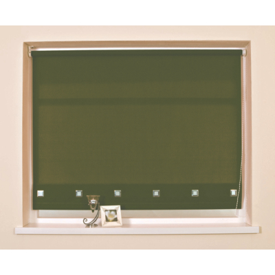 Moss Green Square Eyelet Roller Blind -