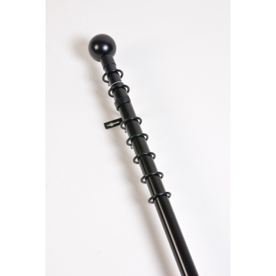 Black Ball Finial Curtain Pole -