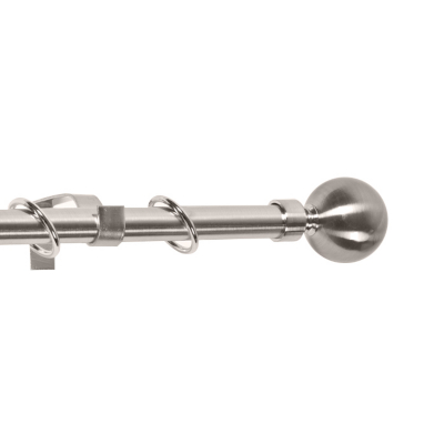 Homestyle Chrome Fixed Length Curtain Pole - 120cm, Chrome