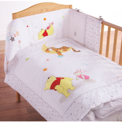 Disney Winnie The Pooh 2 Piece Cot Set, White