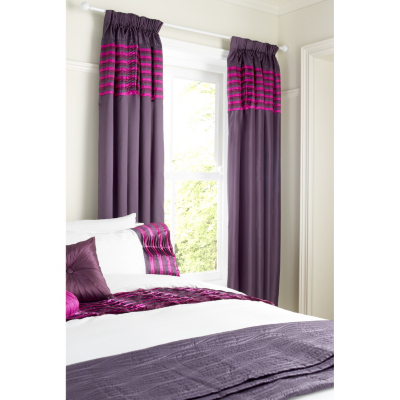 ASDA Pleat Curtains Violet Taffeta - 66 x 72in,
