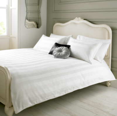 Elegant Living Duvet Set White Damask Stripe - Various Sizes