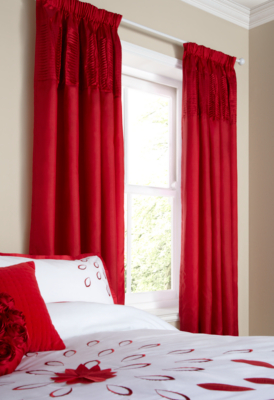 ASDA Red Curtains Solid Pleat - 54 x 66, Red